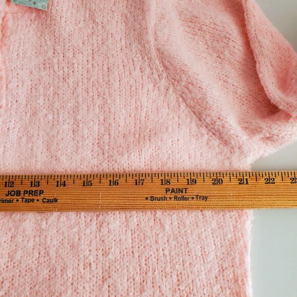 Women Chunky Soft Cozy Ballet Baby Pink Cardigan Sweater L Granny Comfy Cottage - Picture 9 of 11